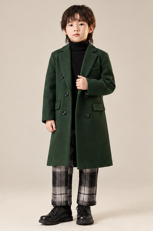 Vintage Bottle Green Trench Coat