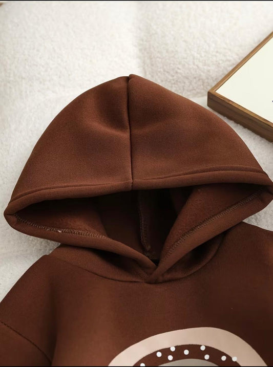 Be Kind Hoodie Set Brown